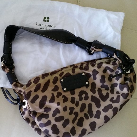 KATE SPADE ANIMAL PRINT HOBO BAG PURSE HANDBAG - Picture 1 of 7
